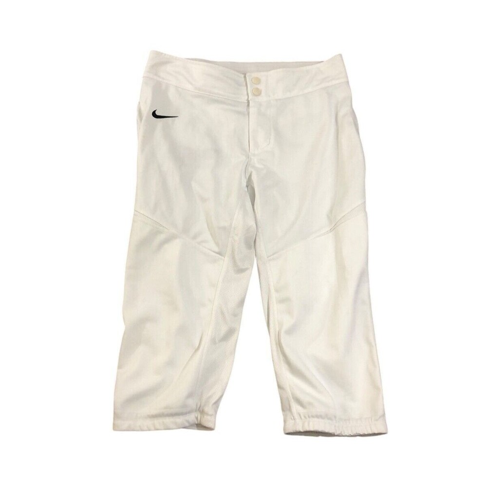Nike Dri Fit Baseball Pants Mens White L Sportswear Performance 100% Polyester